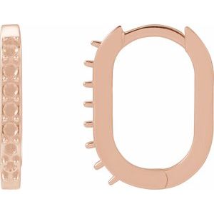 14K Rose Gold 1.5 mm Round 14 mm Accented Hoop Earring – image 2
