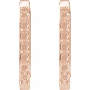14K Rose Gold 1.5 mm Round 14 mm Accented Hoop Earring – image 3