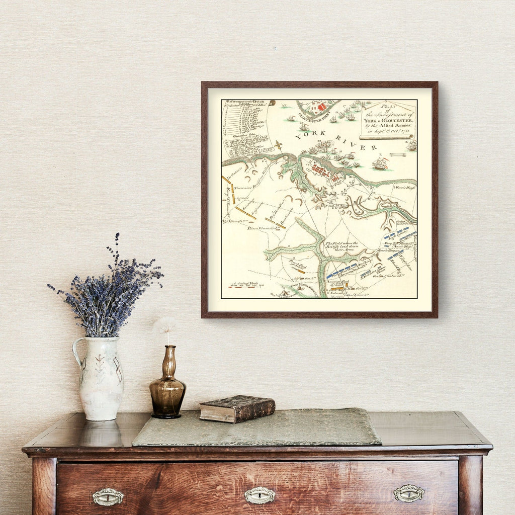 Vintage Map of York & Gloucester 1785