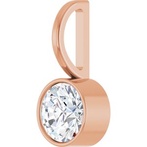 14K Rose Gold 5.5 mm Round Solitaire Charm/Pendant Mounting – image 3