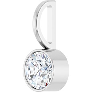14K White Gold 5.5 mm Round Solitaire Charm/Pendant Mounting – image 3