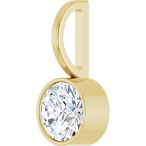 14K Yellow Gold 5.5 mm Round Solitaire Charm/Pendant Mounting – image 3