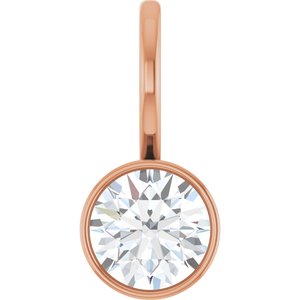 14K Rose Gold 5.5 mm Round Solitaire Charm/Pendant Mounting
