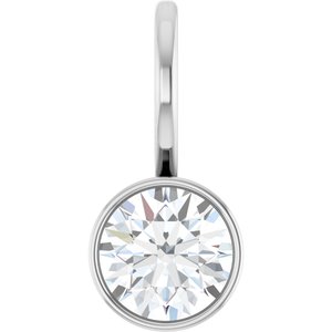 Sterling Silver 5.5 mm Round Solitaire Charm/Pendant Mounting