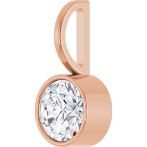14K Rose Gold 6 mm Round Solitaire Charm/Pendant Mounting – image 3