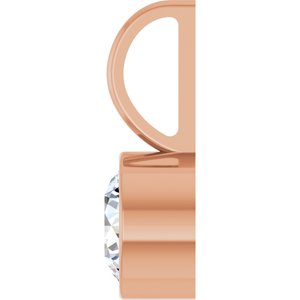 14K Rose Gold 6 mm Round Solitaire Charm/Pendant Mounting – image 5