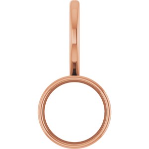 14K Rose Gold 6 mm Round Solitaire Charm/Pendant Mounting – image 2