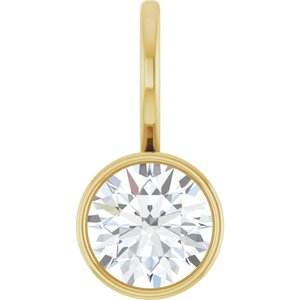 14K Yellow Gold 6 mm Round Solitaire Charm/Pendant Mounting