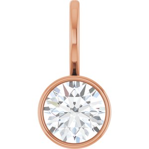 14K Rose Gold 6 mm Round Solitaire Charm/Pendant Mounting
