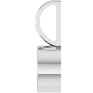 14K White Gold 6.5 mm Round Solitaire Charm/Pendant Mounting – image 6