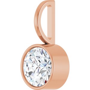 14K Rose Gold 6.5 mm Round Solitaire Charm/Pendant Mounting – image 3