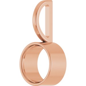 14K Rose Gold 6.5 mm Round Solitaire Charm/Pendant Mounting – image 4