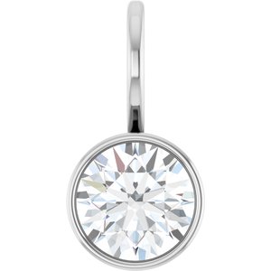Platinum 6.5 mm Round Solitaire Charm/Pendant Mounting