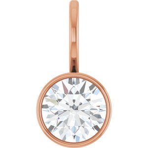 14K Rose Gold 6.5 mm Round Solitaire Charm/Pendant Mounting