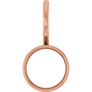 14K Rose Gold 6.5 mm Round Solitaire Charm/Pendant Mounting – image 2