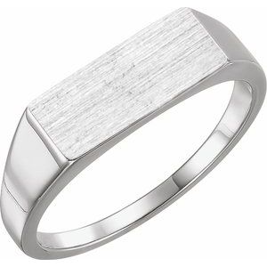 Sterling Silver 15x7 mm Rectangle Signet Ring