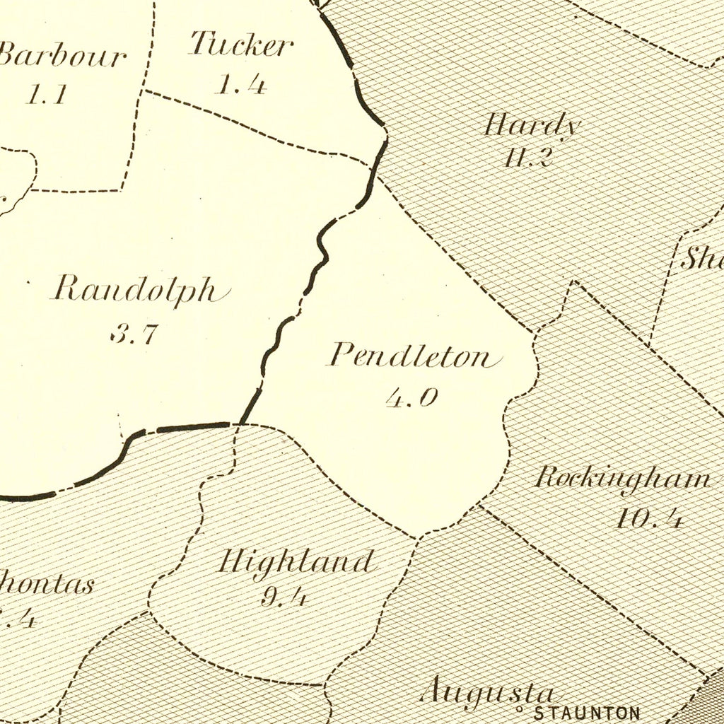 Vintage Virginia Abolitionist Map 1861