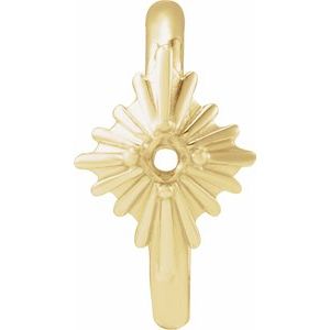 14K Yellow Gold  1.5 mm Round Accented Star 10 mm Hoop Earring Mounting