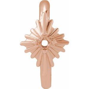 14K Rose Gold  1.5 mm Round Accented Star 10 mm Hoop Earring Mounting