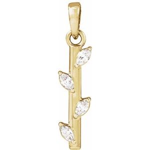 14K Yellow Gold .07 CTW Natural Diamond Bar Pendant