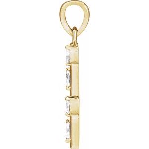 14K Yellow Gold .07 CTW Natural Diamond Bar Pendant