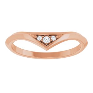 14K Rose  .03 CTW Natural Diamond Matching Band