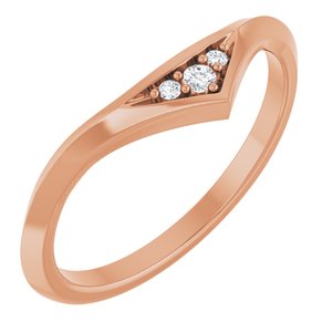 14K Rose  .03 CTW Natural Diamond Matching Band
