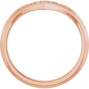 14K Rose  .03 CTW Natural Diamond Matching Band