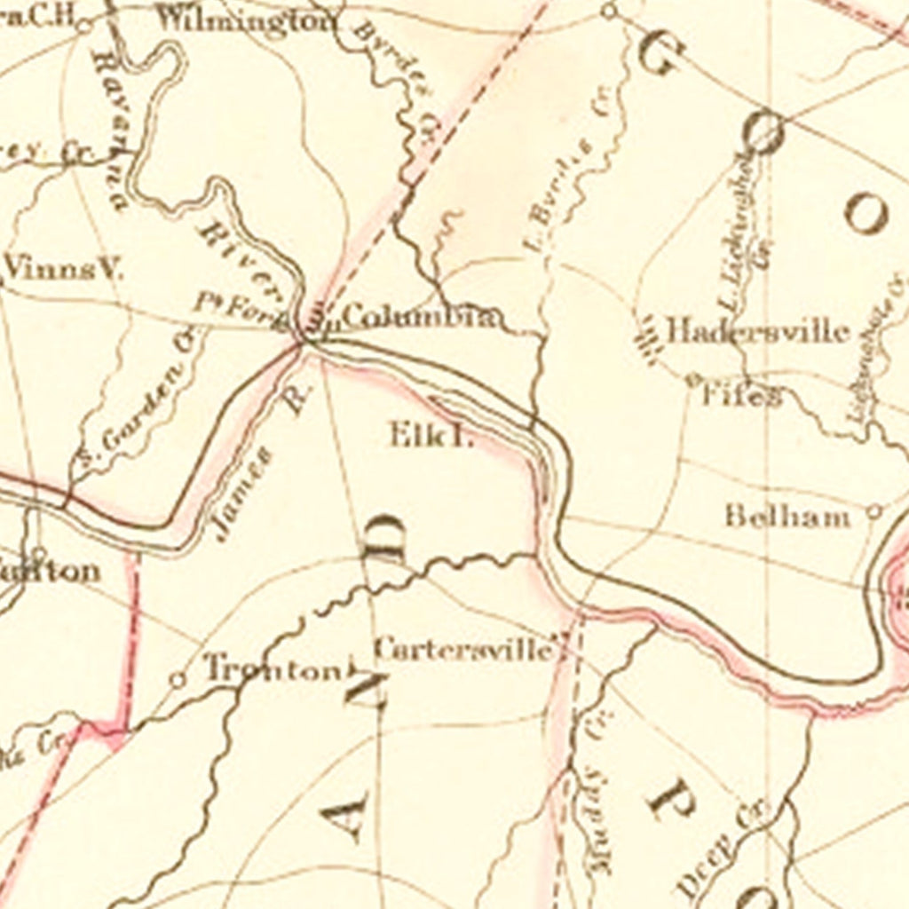 Vintage Map of the Seat of War in Virginia 1863