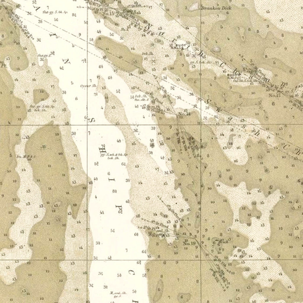 Vintage Charleston Harbor Map 1864