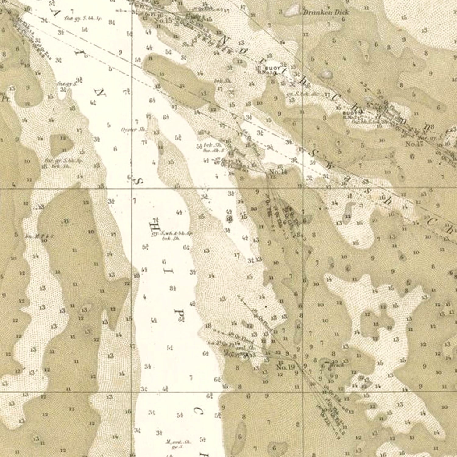 Vintage Charleston Harbor Map 1864