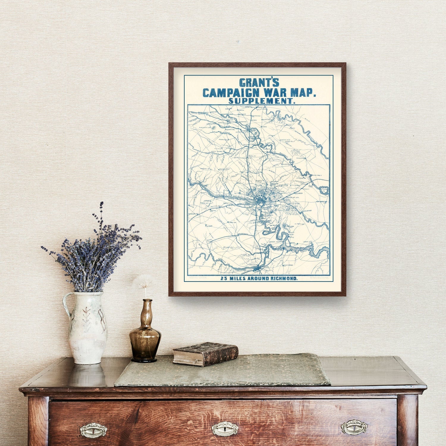 Vintage Nashville Battlefields Map 1866
