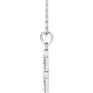 Platinum .07 CTW Natural Diamond Bar 16-18" Necklace