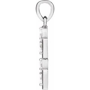 Sterling Silver .07 CTW Natural Diamond Bar Pendant