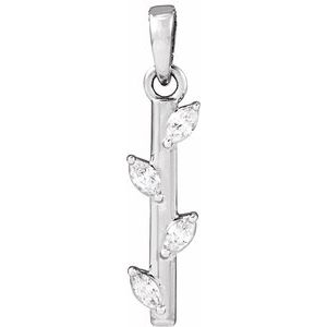 Platinum .07 CTW Natural Diamond Bar Pendant