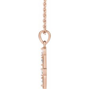 14K Rose Gold .07 CTW Natural Diamond Bar 16-18" Necklace