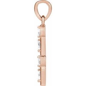 14K Rose Gold .07 CTW Natural Diamond Bar Pendant
