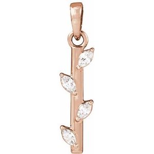 14K Rose Gold .07 CTW Natural Diamond Bar Pendant