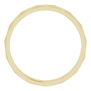 10K Yellow 3.5 mm Geometric Faceted Flat Band Size 4