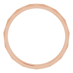 10K Rose 3.5 mm Geometric Faceted Flat Band Size 5.5