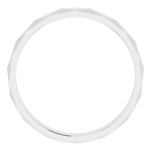 Sterling Silver 3.5 mm Geometric Faceted Flat Band Size 11.5