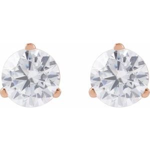 14K Rose Gold 1 CTW Lab-Grown Diamond Stud Earrings – image 2