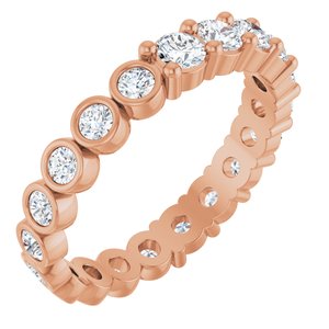 14K Rose 1 1/3 CTW Natural Diamond Reversible Eternity Band Size 7