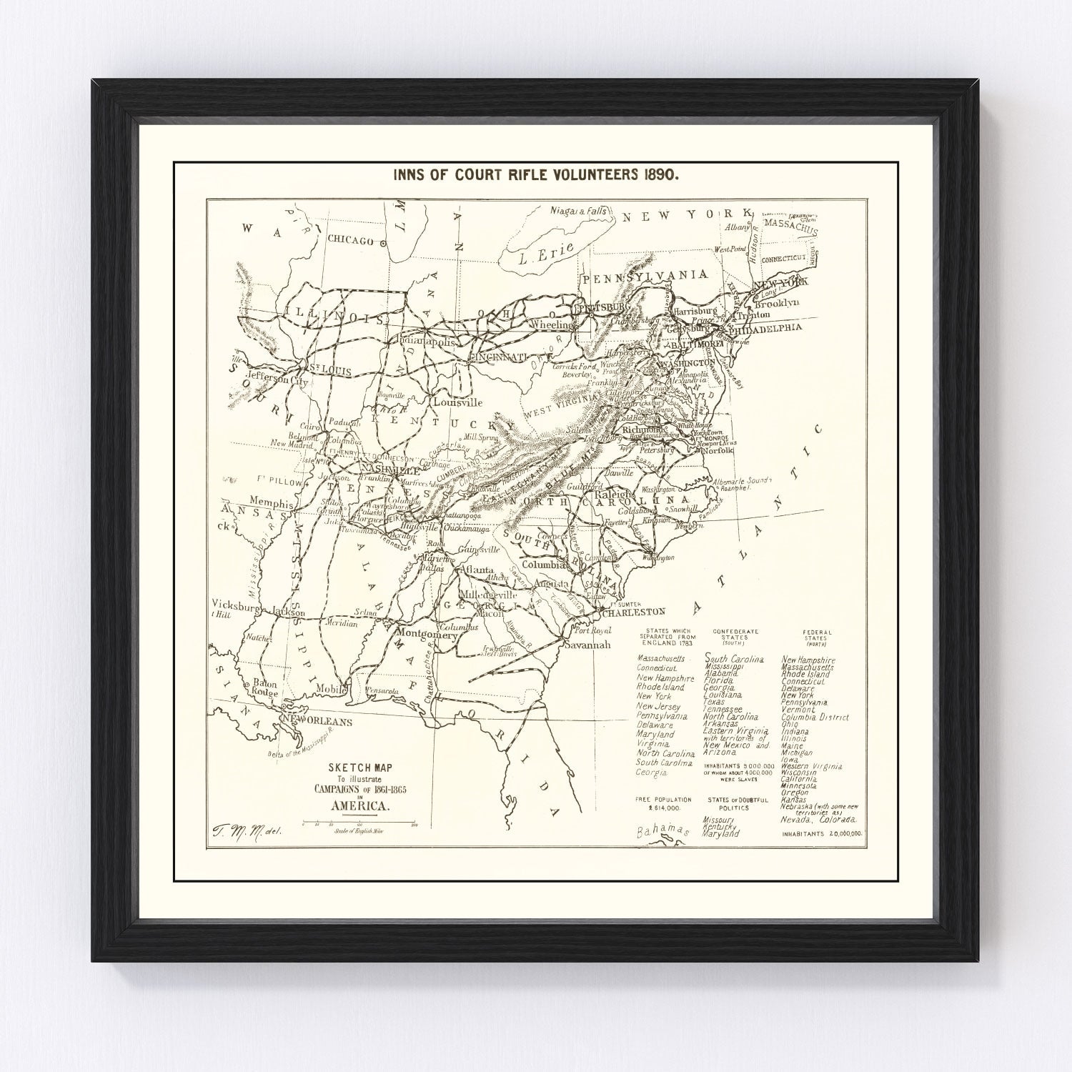 Vintage Inns of Court Rifle Volunteers Map 1890