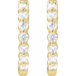14K Yellow Gold Vermeil 1/3 CTW Lab-Grown Diamond Hoop Earrings – image 2