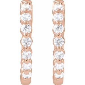 14K Rose Gold 1/3 CTW Lab-Grown Diamond Hoop Earrings – image 2