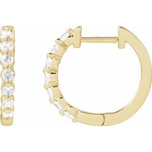 14K Yellow Gold Vermeil 1/3 CTW Lab-Grown Diamond Hoop Earrings