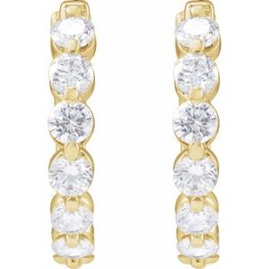 14K Yellow Gold Vermeil 1 CTW Lab-Grown Diamond Hoop Earrings – image 2