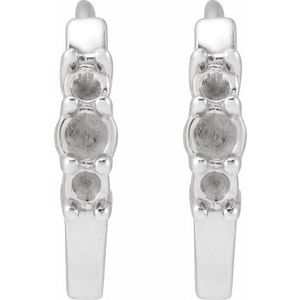 Platinum Accented Hinged 13.08 mm Hoop Earring Mounting – image 2