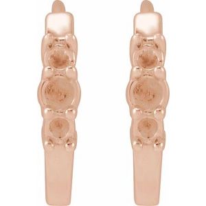 14K Rose Gold Accented Hinged 13.08 mm Hoop Earring Mounting – image 2